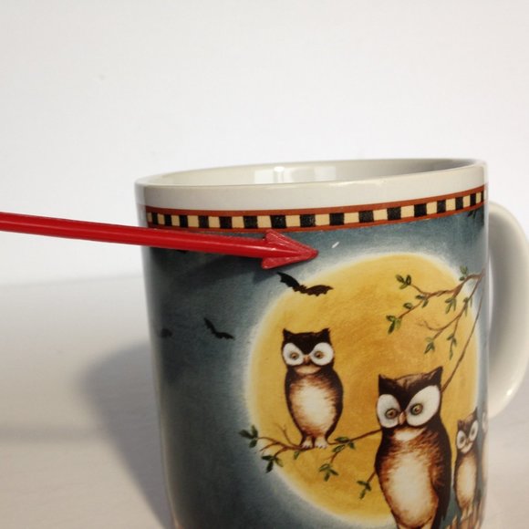 Pumpkin Hollow David Carter Brown Owls & Bats Ceramic Coffee Mug Halloween - Picture 7 of 7